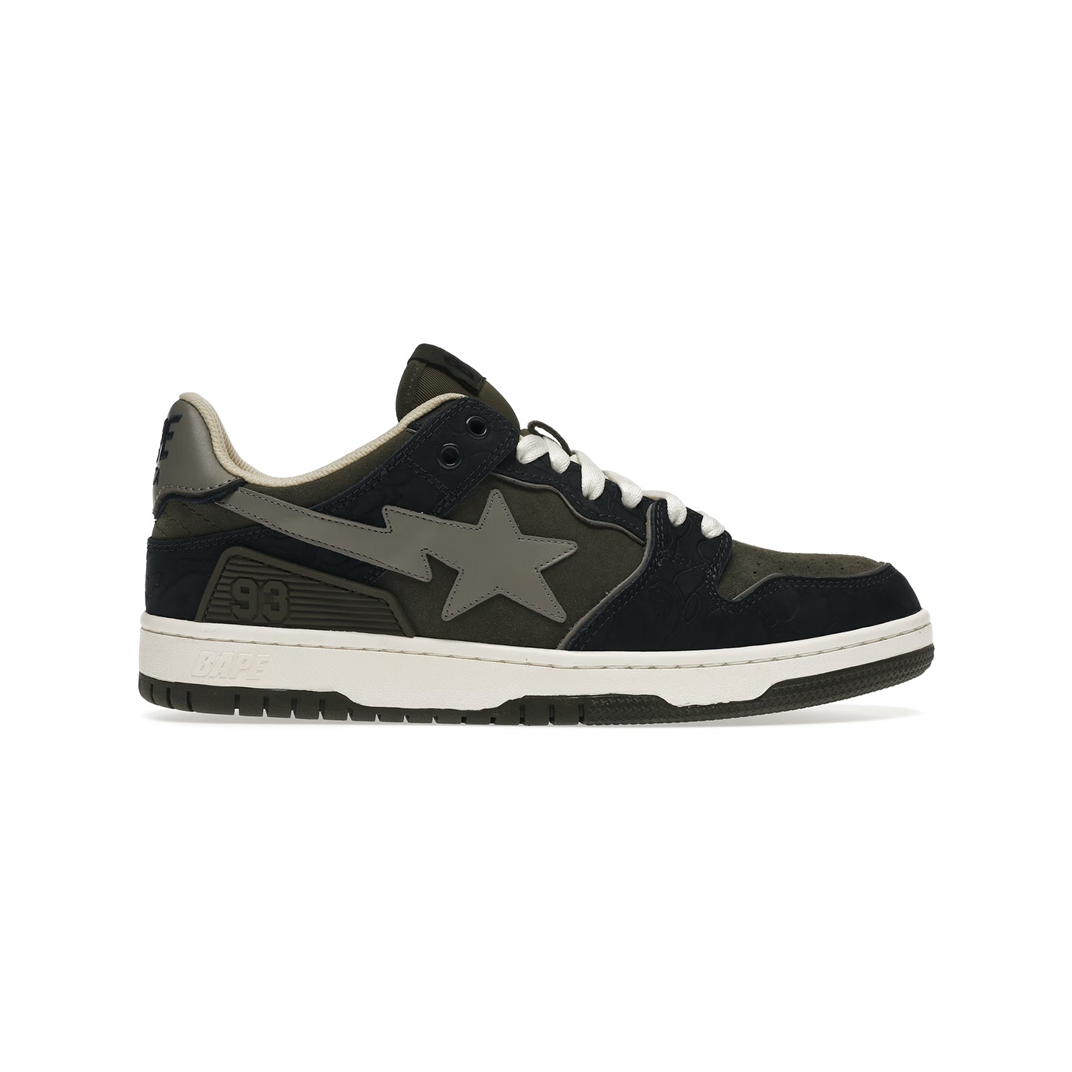 A Bathing Ape Bape SK8 Sta Army Green Dark Blue