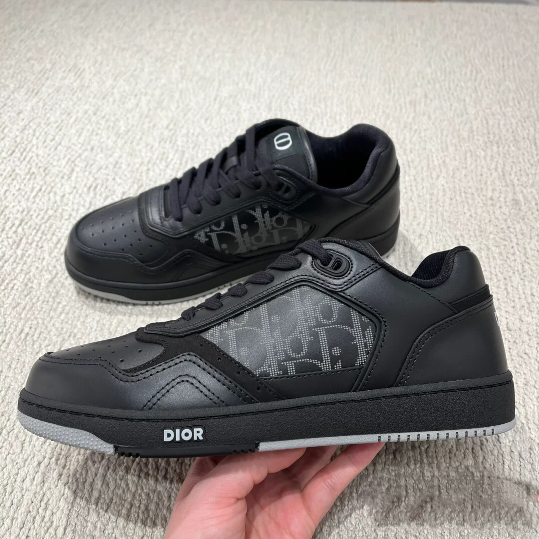 Dior B27 Low Black Dior Oblique Galaxy Leather Grey 3SN272ZPR_H969