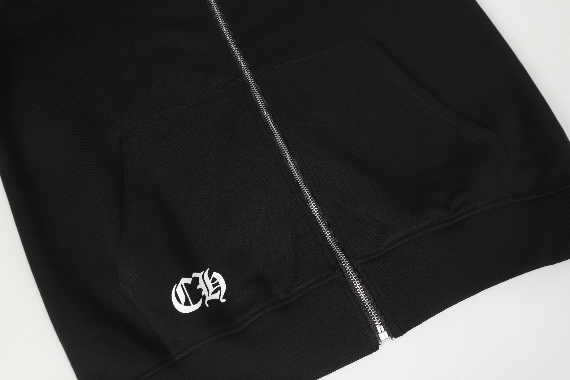 Ch*0me heart black zip up hoodie